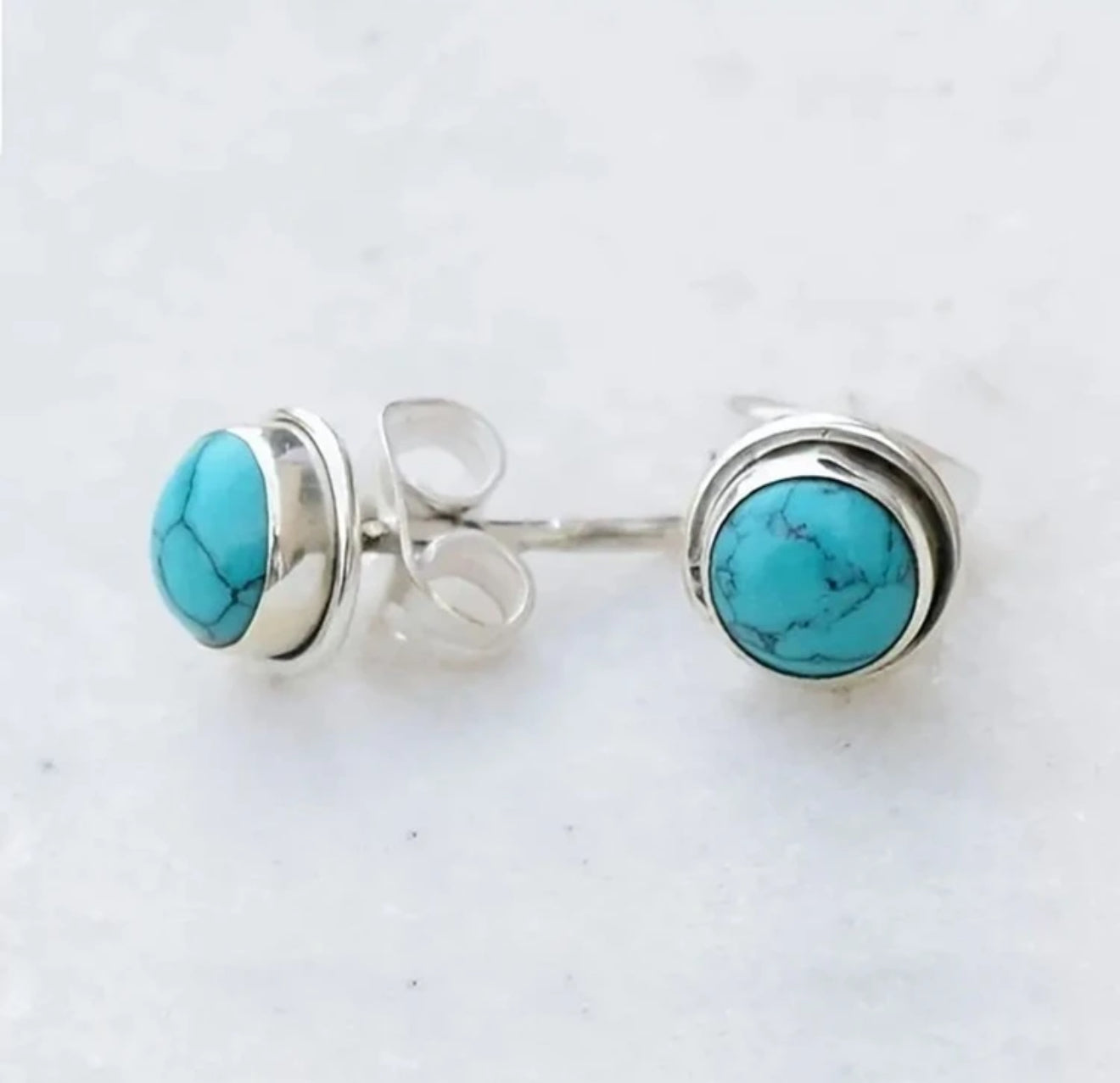 Turquoise Stone Stud Earrings – Timeless Western Elegance