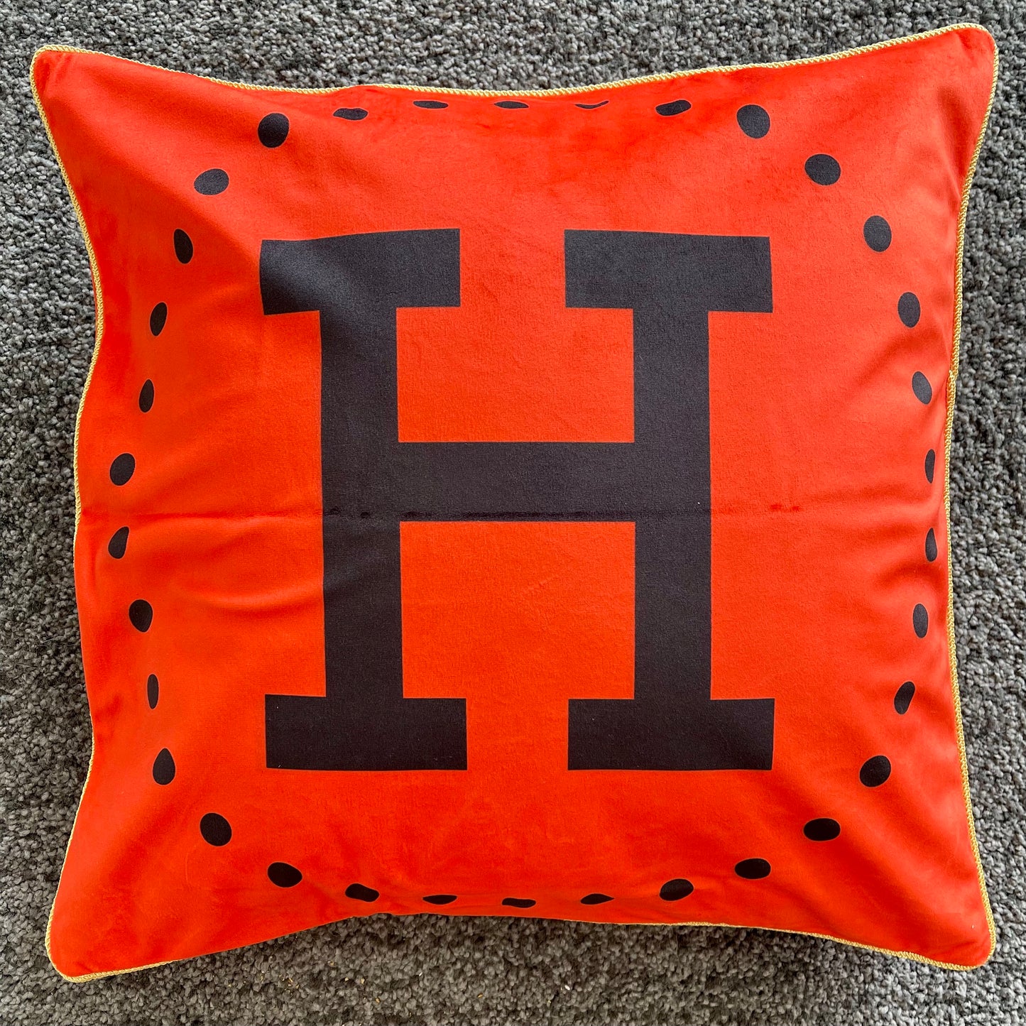 Luxury Equestrian  "Orange H" Cushion Cover